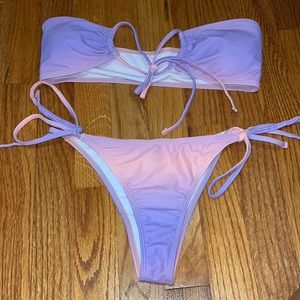 Pink and purple tie dye bikini set